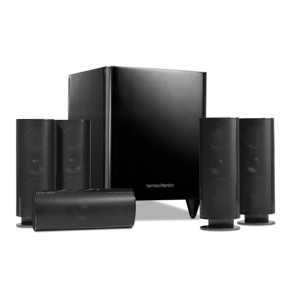 HKTS 60 - Black - Luxury 5.1-channel Home Theater Speaker System - Hero