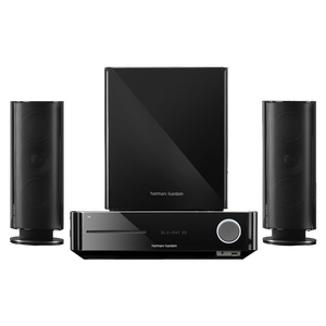 BDS 470 - Black - 2 x 65W 2.1-ch integrated home theater system with 3-D Blu-Ray, HKTS 200 - Hero