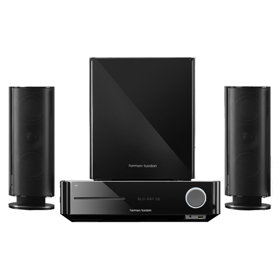 BDS 470 - Black - 2 x 65W 2.1-ch integrated home theater system with 3-D Blu-Ray, HKTS 200 - Hero