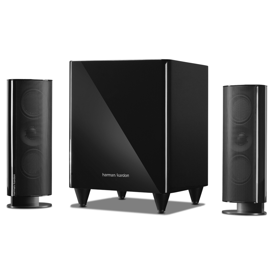 HKTS 200 - Black - A 2.1-channel home theater speaker system with powered subwoofer - Hero