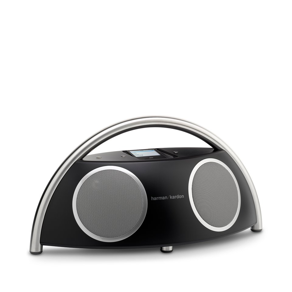 GO + PLAY {with ipod dock} - Black - Boombox Style High-Performance iPod Docking Speaker System - Hero